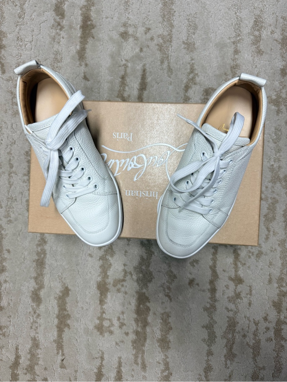Christian Louboutin White Leather Low-Top Sneakers